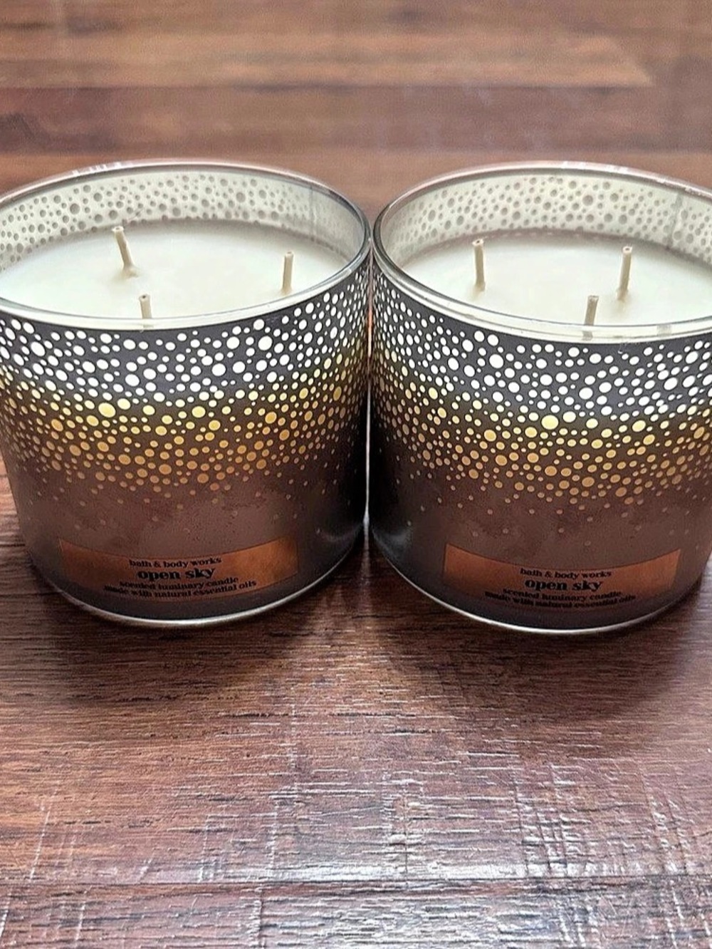 Bath & Body Works Open Sky 3-Wick Luminary Candle 3-Wick Candles Set of 2